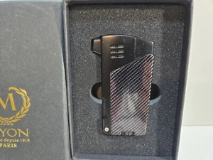 Pipe Vintage Working Myon Paris Black Pipe Lighter, Original Box  7353/24 - Picture 1 of 11