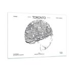 Wandbilder 120x80cm Glasbild Karte Toronto Kanada Gro� XXL Bilder Art Wanddeko