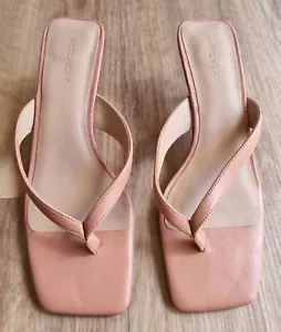 Witchery Sandals 40 EU Strappy Leather Heels PINKY TAN SAHARA - Picture 1 of 7