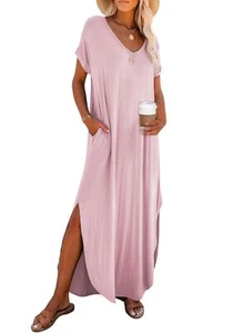 Womens Spring Summer Boho Hawaiian Vacation Outfits Fashion Long Dress T-Shir... - Picture 1 of 6