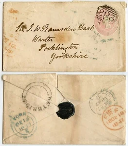 GB SURREY WEYBRIDGE UNDATED CIRCLE UDC + 283 of ESHER + SEAL 1847 STATIONERY ENV - Picture 1 of 1
