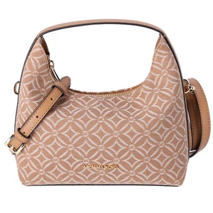 Michael Kors Ember Small Shoulder Crossbody Bag MK Jacquard Deer Tan Multi - Picture 1 of 6
