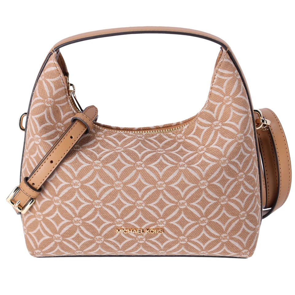 Michael Kors Ember Small Shoulder Crossbody Bag MK Jacquard Deer Tan Multi - Image 1 of 4