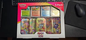 Pokemon Scarlet & Violet 151 (5-Pack) Mini Tins w/ 4 Promos Bundle New Sealed - Picture 1 of 2