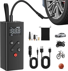 Tire Inflator Portable Air Compressor, 150PSI Cordless Air Pump with Digital Pre - Picture 1 of 6