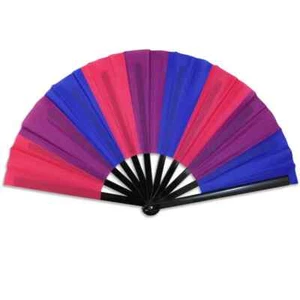 Ventilador de mano grande bisexual LGBTQ bi bisexual orgullo mes ventiladores de mano plegables - Imagen 1 de 8