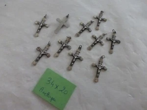 lot de 10 ancienne Croix en argent poinçonnées fd de stock fab France vintage - Imagen 1 de 5