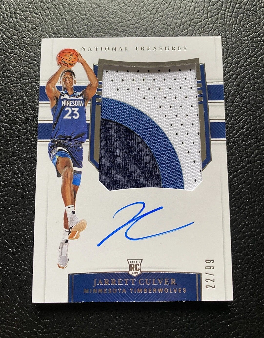 2019-20 National Treasures Jarrett Culver True Rookie Patch Auto /99 RPA #110