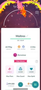 Pokémon Shiny Dynamax Moltres - MlNl P T C - Beschreibung lesen - Bild 1 von 1