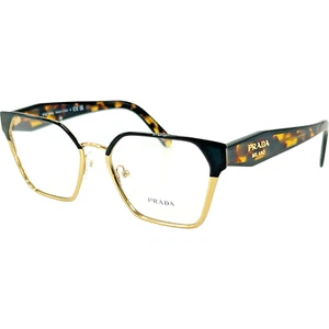 Prada PR63WV Womens Metal Eyeglass Frame AAV1O1 Black Pale Gold 53-18 Italy - Picture 1 of 6
