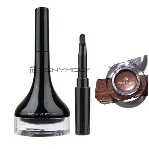 TONYMOLY Back Gel Eyeliner Long Brush 4g #Pearl Brown Long-Lasting Eyeliner New - Image 1 of 4