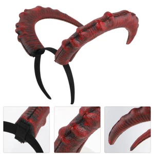 Black Horns Headband Ram Horns Cosplay Gothic Steampunk Devil Horns Headband - Picture 1 of 12