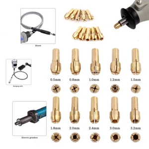 10x Brass Drill Chuck Collet Bit Holder 0.5-3.2mm For Dremel Rotary Tool Adapter - Picture 1 of 7