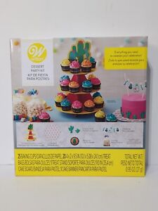 NEW Wilton Dessert Party Kit Cactus Party Cupcake Stand Cake Decorations Kit