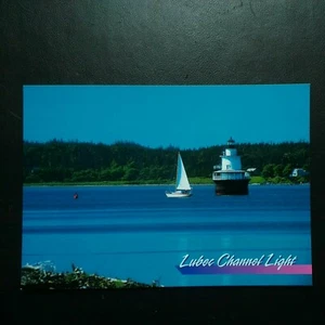 LUBEC, ME * LUBEC CHANNEL LIGHT * UNPOSTED CHROME APPROX. 4" x 6" - Picture 1 of 2