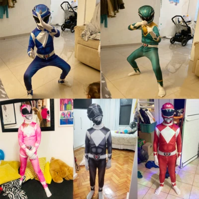 Kids Costumes Jumpsuits Bodysuits Power Cosplay Rangers Mask Party Fancy Outfit - Image 1 of 4