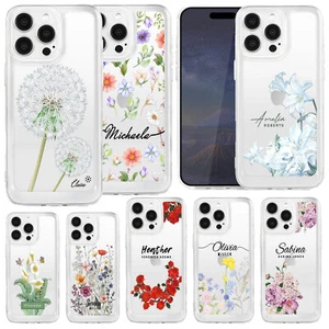 Pretty Personalised Case For iPhone 16 Pro Max 15 14 13 12 Clear Silicone Cover - Picture 1 of 55