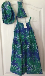 NWT TIKAL TRADING CO KW Sundress Set Knee Length 2 Pockets Blue Floral SML 6-6X - Picture 1 of 10