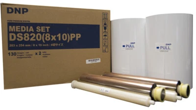 DNP DS820A 8x10" Media Kit (DS820-8x10PP), 2 rolls of paper & ribbon per box - Image 1 of 2
