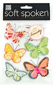 Me & My Big Ideas Soft Spoken Fashion District Butterflies Set Sticker Collage - Picture 1 of 2