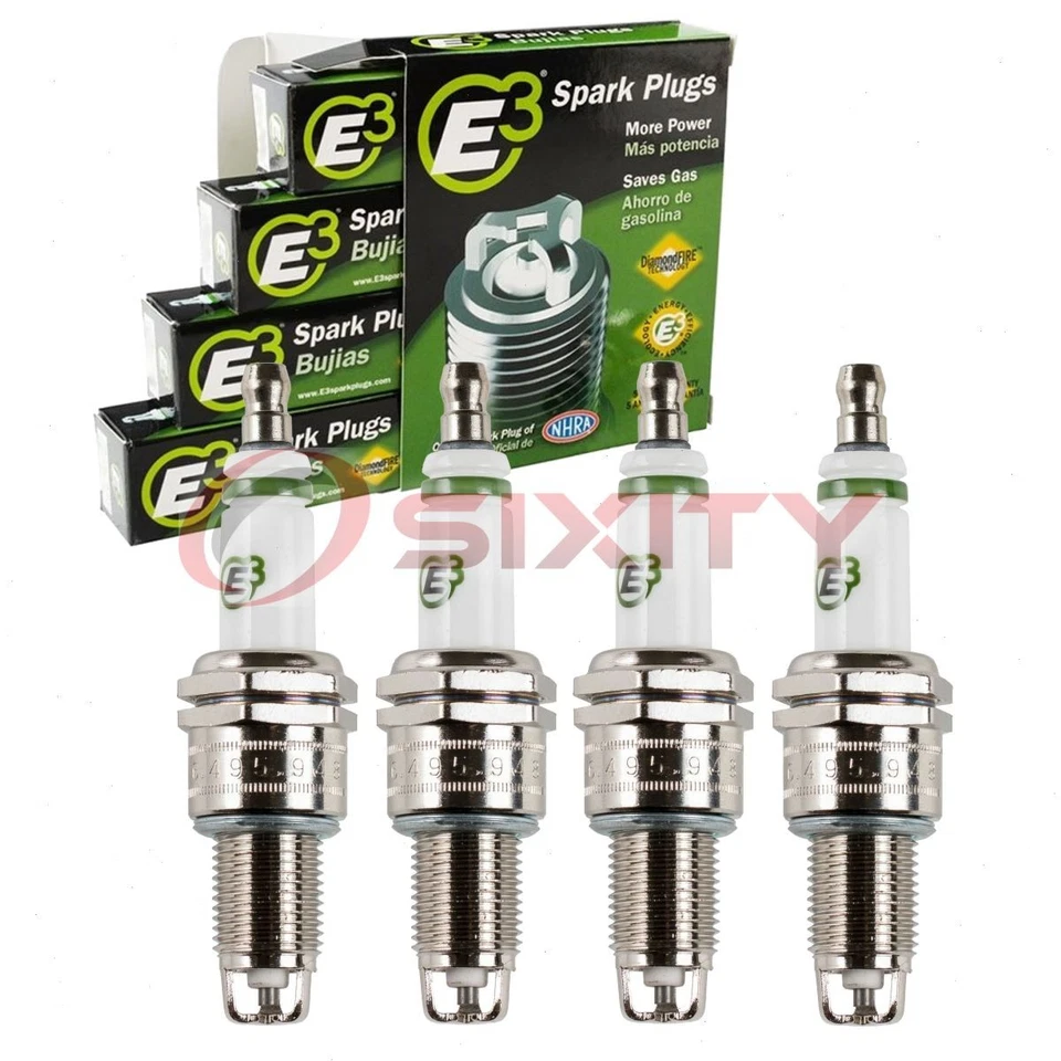 4 pc E3 Spark Plugs for 1976-1987 Subaru Standard 1.4L 1.6L 1.8L H4 Ignition fd - Image 1 of 4