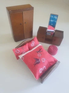 vintage lundby barton dolls house bedroom furniture - Picture 1 of 2