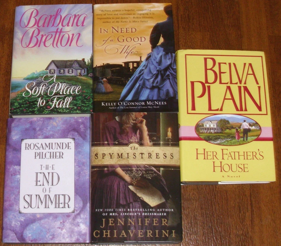 Lot of 5 LARGE PRINT HCs Women's Fiction: BRETTON Plain CHIAVERINI Pilcher ++ Foto 1 de 3