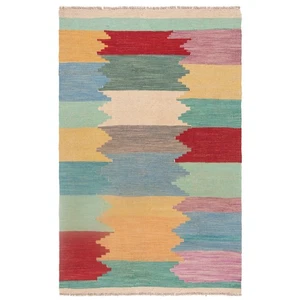 Kelim Afghan 154x100 cm Handgewebter Orientteppich kilim Wolle Carpet Rug - Picture 1 of 10