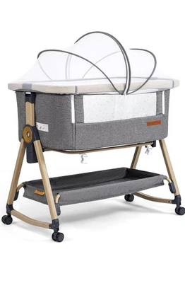 Cuna portátil Maydolly para bebé mesita de noche cuna cama con ruedas Foto 1 de 3