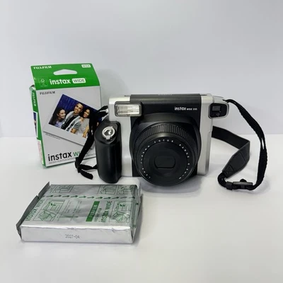 Fujifilm Instax Wide 300 Instant Film Camera Black/Silver w/ Strap & Film Tested - Image 1 of 4