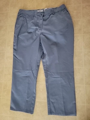 Calça feminina Cabin Creek 20W plus azul algodão com zíper bolsos mosca confortável - Imagem 1 de 3