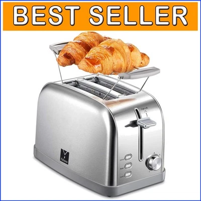 Modern Retro Bagel Toaster - 2 Extra Wide Slots, 7 Shade Settings & Easy Cleanup - Image 1 of 4