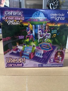 Lite Brix Carousel Create N Build, Lights, Spins, Music, Sophia, Chloe Craz Art - Picture 1 of 6