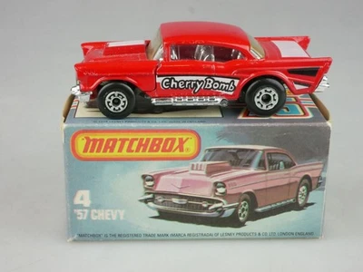 04-D '57 Chevy Cherry Bomb - 52085 Matchbox Superfast Lesney - Immagine 1 di 4