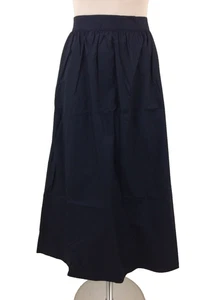 Albaray Women's Midi Skirt Size 12 Navy Pocket Slit Pleated Elastic Waist New F1 - Picture 1 of 9