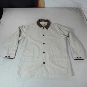 Chaqueta LL Bean Chore Para Hombres 2XL XXL Caqui Abrigo Granero Pana Cuello Campo Lona - Imagen 1 de 15