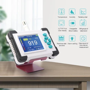 CO2 Messgerät, ppm Luftqualität Monitor, CO2 Melder Kohlenstoffdioxid Messgerät - Bild 1 von 11