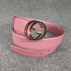 Gucci 546386 Interlocking 100/40 GG Belt Pink - Mauve Leather Logo Buckle 30"