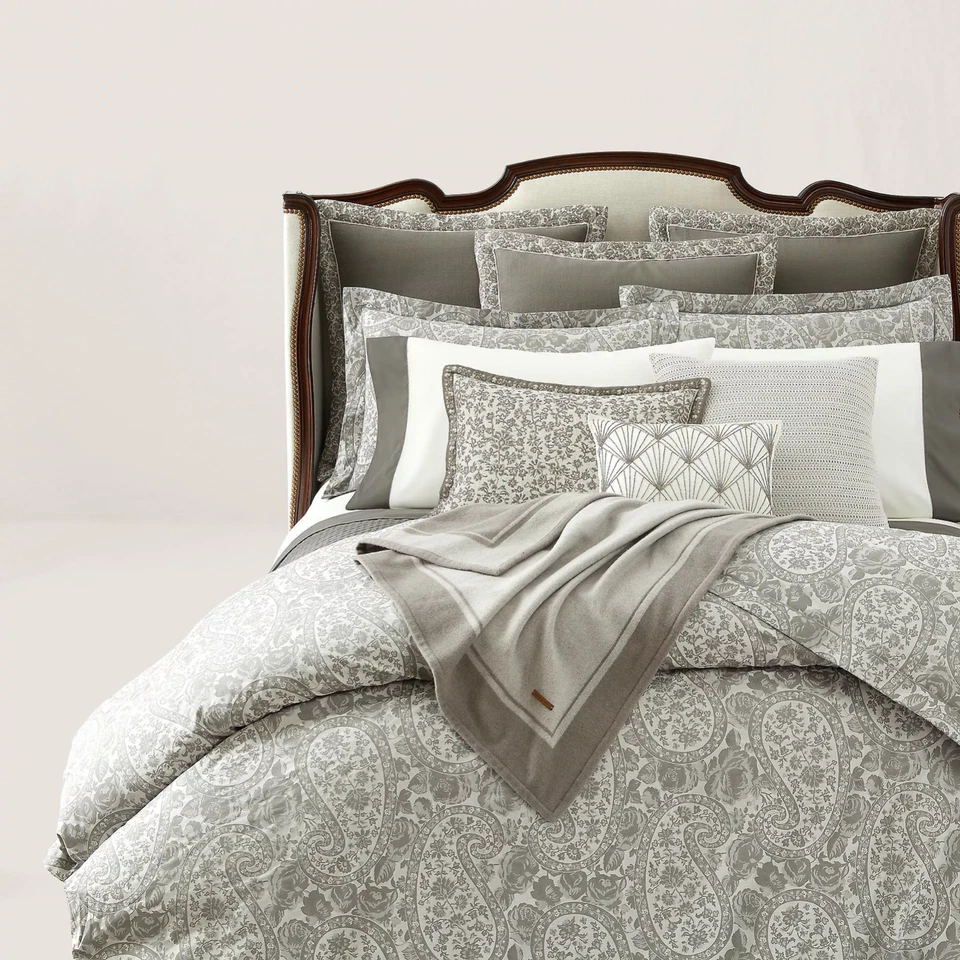 Lauren Ralph Lauren Aubree Paisley Graphite Gray FULL/QUEEN Duvet Cover