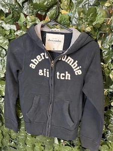 Abercrombie and Fitch Kids Blue Zip Up Hoodie - Size Medium - Picture 1 of 2