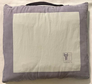 Vintage Nikken grigio piumino/coperta/cuscino da viaggio cerniera usato 55"x47" - Foto 1 di 3