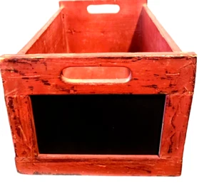 Rustic Wooden Crate Chalkboard & Cut Out Handles 18" NWT - Picture 1 of 5