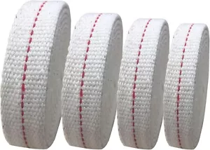 4 Rolls Oil Lamp Wick 1/2, 3/4, 7/8 Inch Flat Cotton Wick 6.5 Ft/roll Red Stitch - Picture 1 of 3