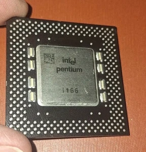 TESTED CPU INTEL PENTIUM i166 MHZ CARBON 166 SOCKET 7 PROCESSOR RETRO PC DOS - Imagen 1 de 2