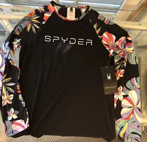 SPYDER schwarz Blumenmuster langärmeliges VOLLAUSSCHLAGSCHUTZ-Schwimmshirt Damen NEU Gr. Small - Bild 1 von 12