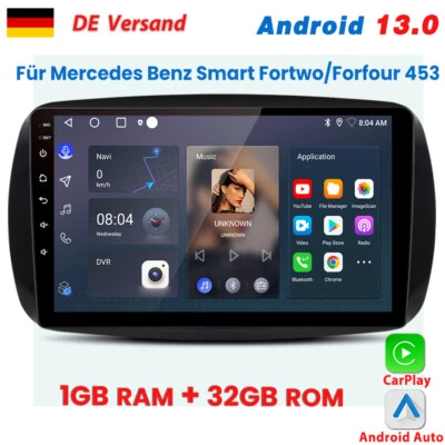 Autoradio Carplay Android 13 GPS NAVI Für Mercedes Benz Smart Forfour Fortwo 453 - Bild 1 von 4