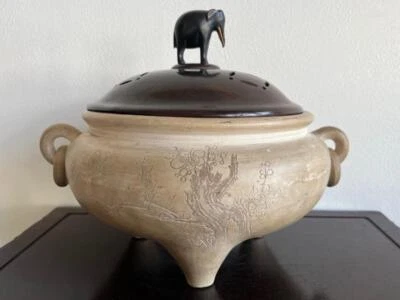 Китайская глиняная благовонная горелка династии Цин / W 32 [см] / тарелка цензорная чаша Мин горшок - Изображение 1 из 4