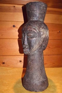 Antique Hand Carved Wooden Large Kuba Palm Wine Janus Cup From The Congo, Africa - Picture 1 of 6