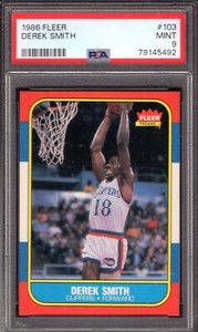 1986/87 FLEER LARRY SMITH CARD NO:104 PSA 9 MINT CONDITION
