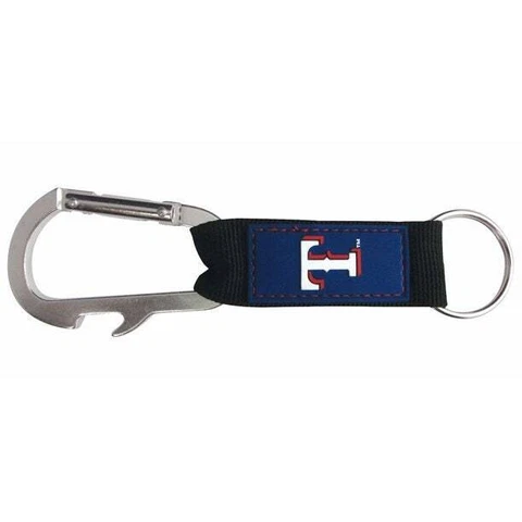 Texas Rangers Carabiner Keychains Keyrings with Bottle Opener Cover